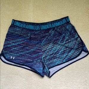Under Armour Women's Blue Patterned Shorts